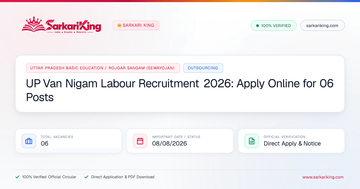 UP Van Nigam Labour Recruitment 2026: Apply Online for 06 Posts - Sarkari King Official Notification